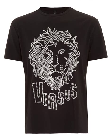 versus versace lion head t shirt|VERSACE Versus Lion Head Studded T.